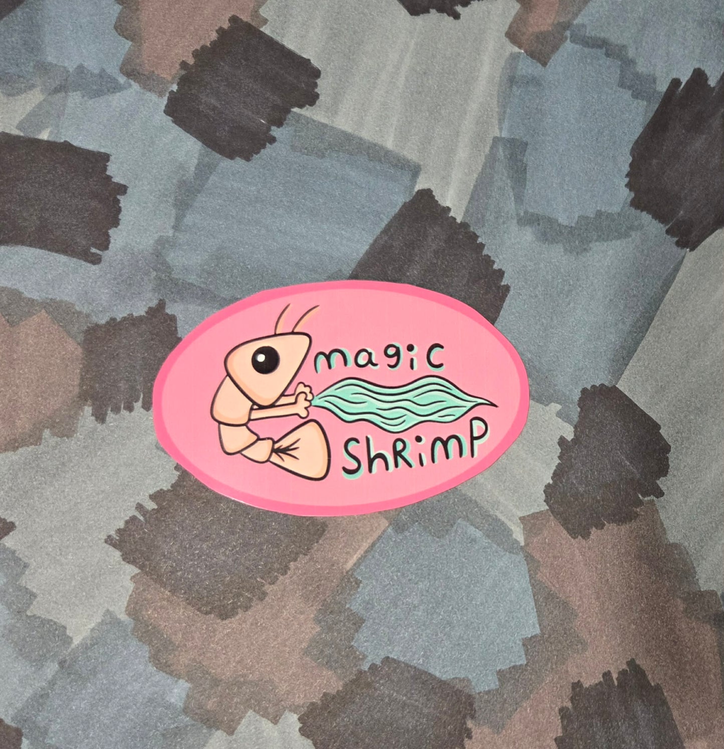 Magic shrimp sticker